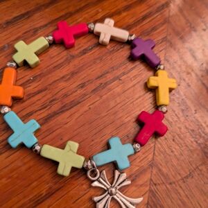 Multicolor Cross Charm Bracelet for Kids